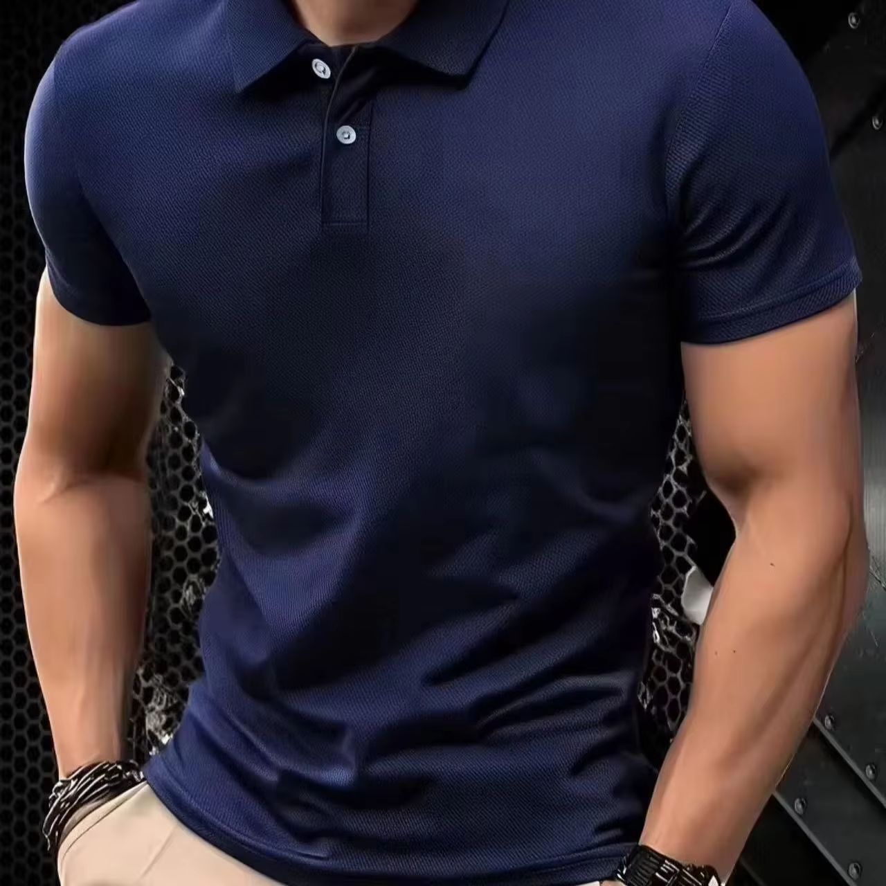 Polo Shirt Pique - New Men's Business Casual Short Sleeved