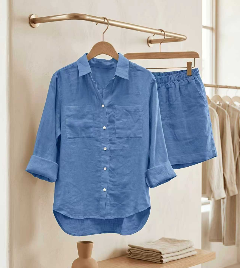 Linen Shirt Breathable - Summer Cotton Linen Casual Home 2