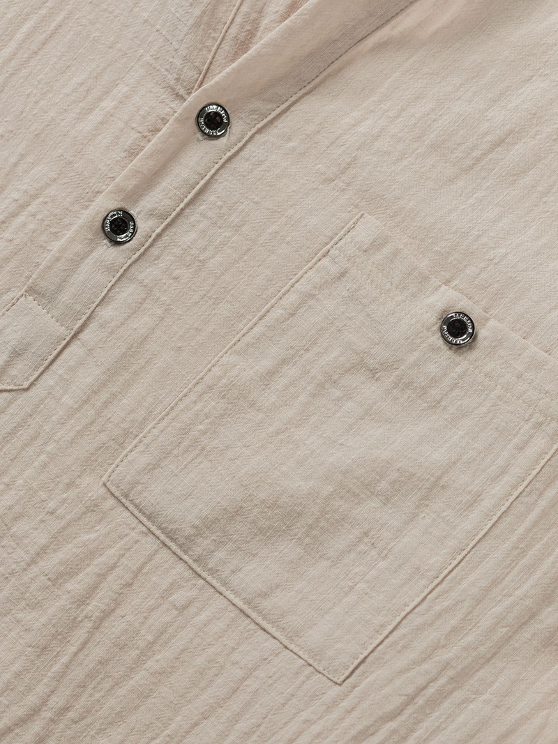 Men's Cotton Linen Henley Shir - Linen Shirt Breathable recensie en prijs
