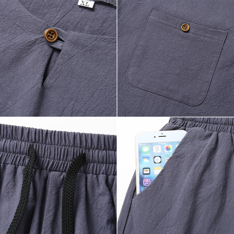 High-quality fashionable men's - Short Linen Drawstring recensie en prijs
