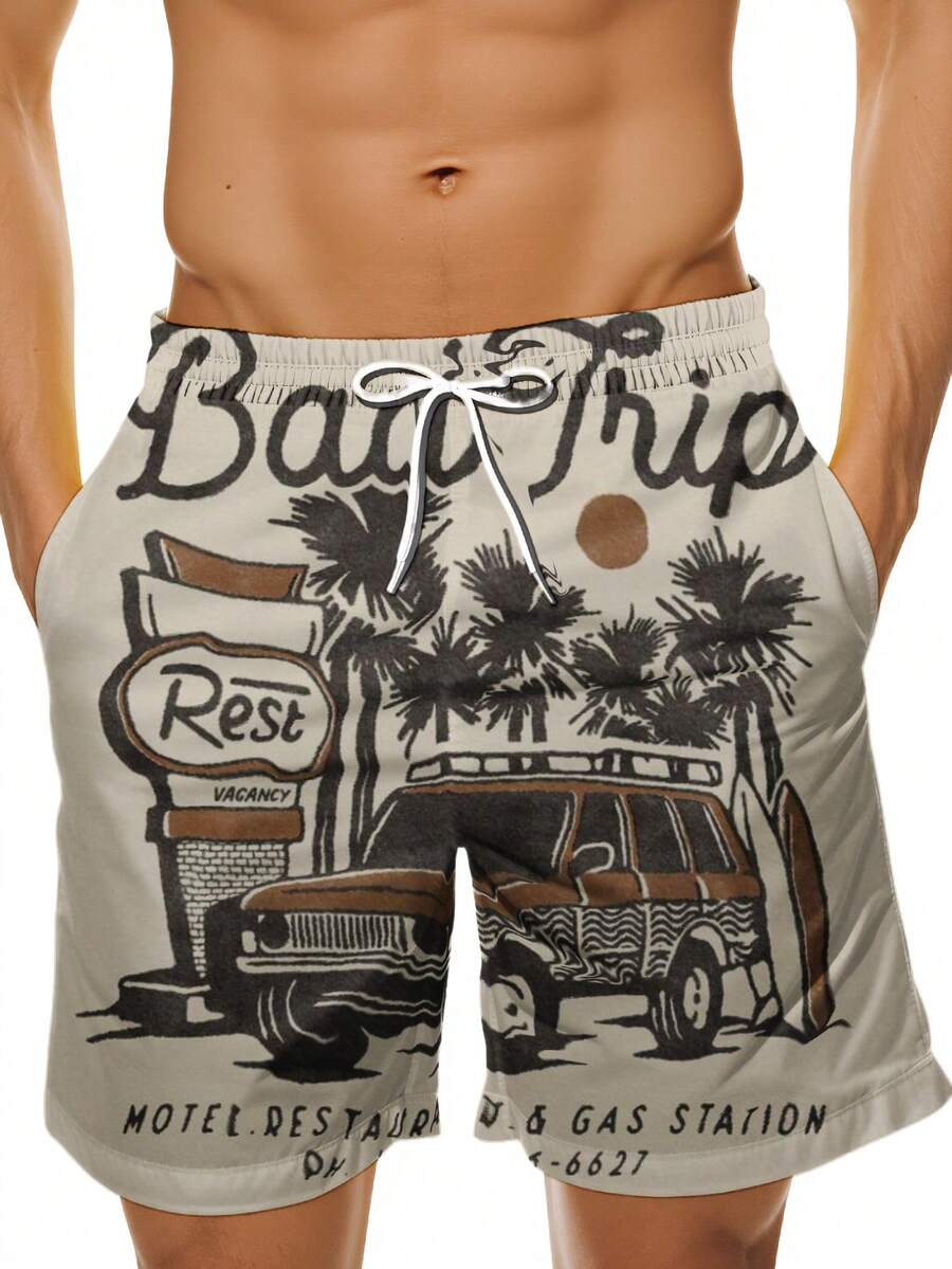 Mens Beach Trip Print Board Sh - Swim Trunk Quick Dry recensie en prijs