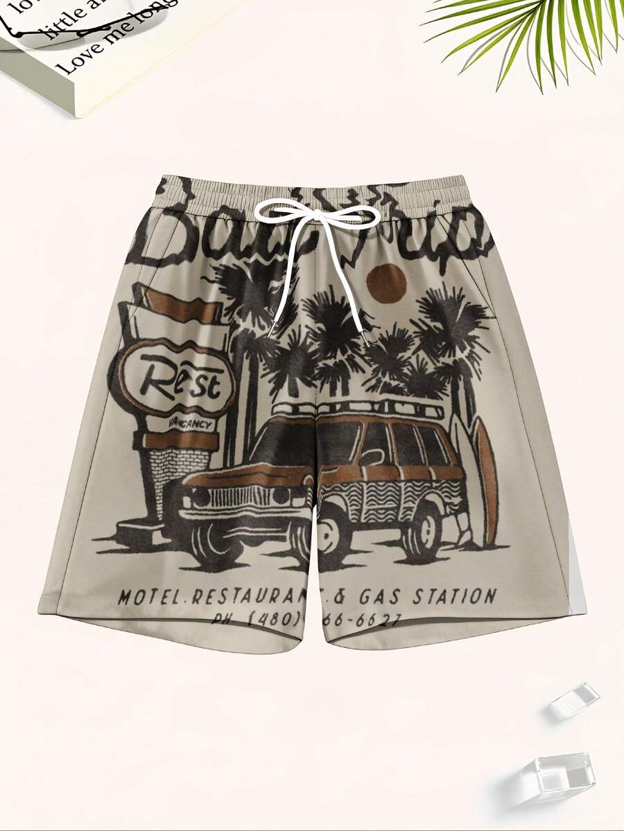 Mens Beach Trip Print Board Sh - Swim Trunk Quick Dry recensie en prijs