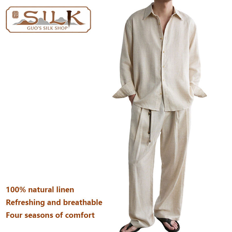 High-end Natural Linen Men's S - Linen Shirt Breathable recensie en prijs