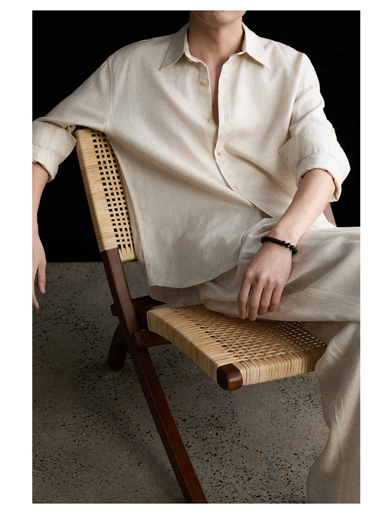 High-end Natural Linen Men's S - Linen Shirt Breathable recensie en prijs