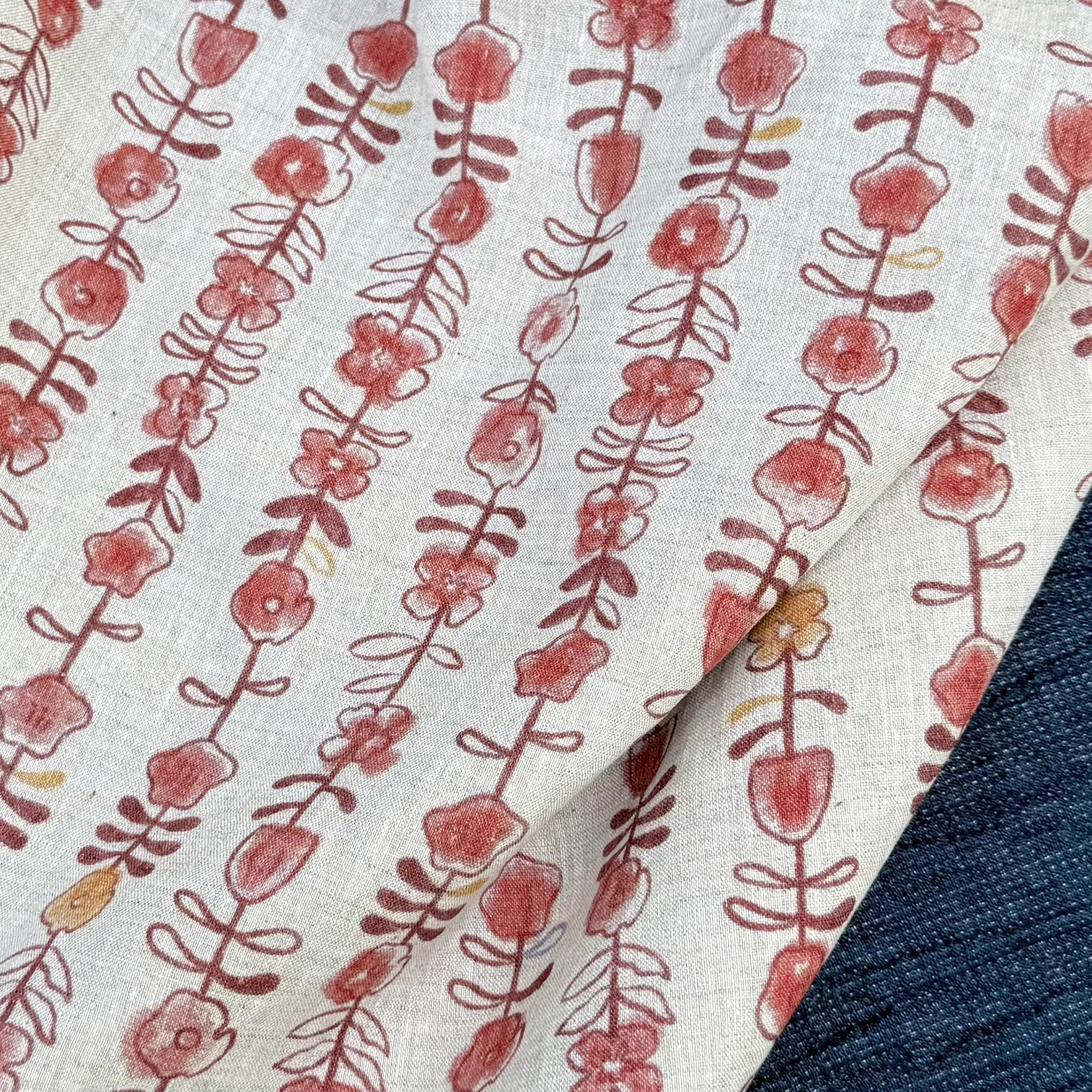 1yard Unique flowers print fab - Linen Shirt Breathable recensie en prijs