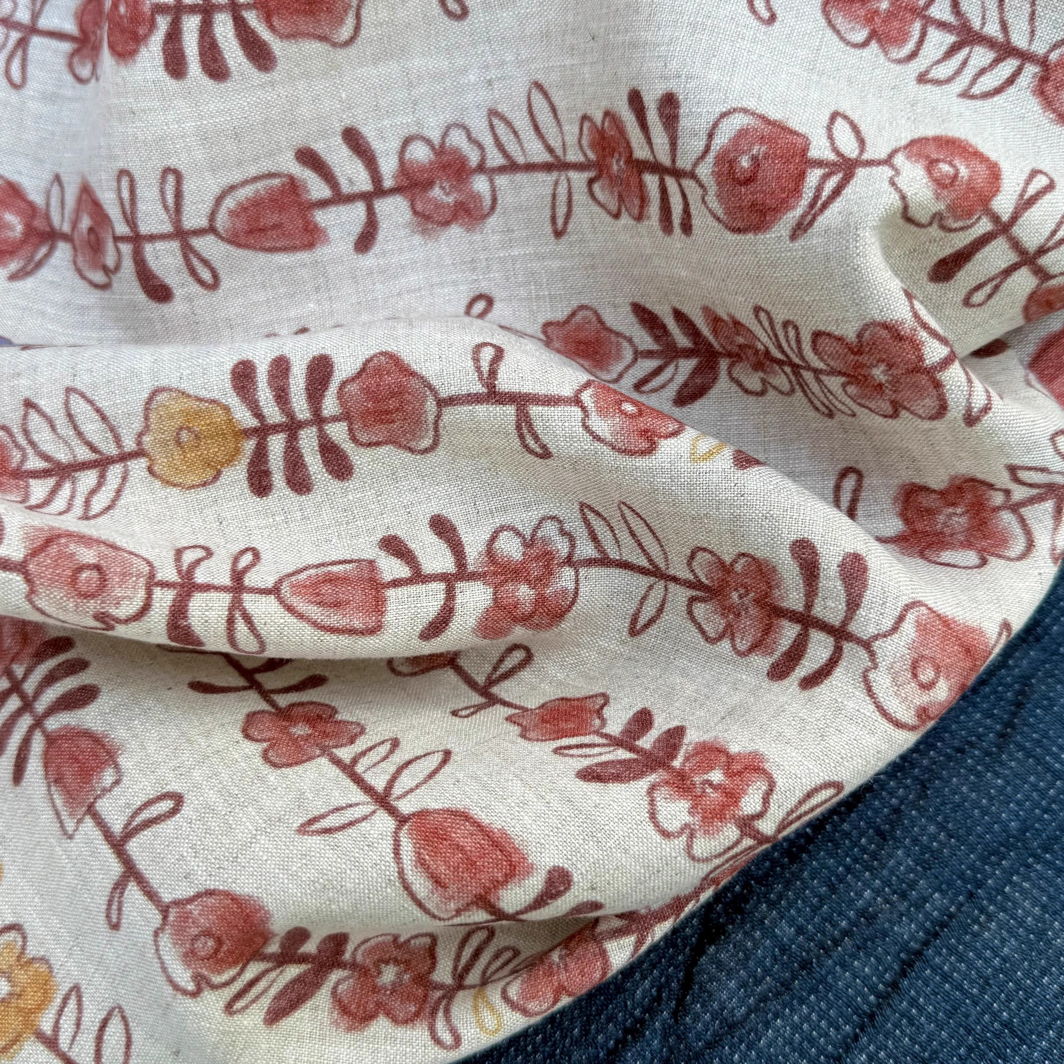 1yard Unique flowers print fab - Linen Shirt Breathable recensie en prijs