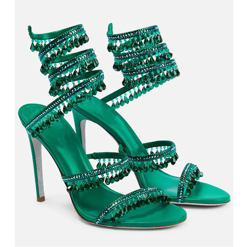 Sexy Green Crystal Fringe Stil - Casual Sandal Leather recensie en prijs