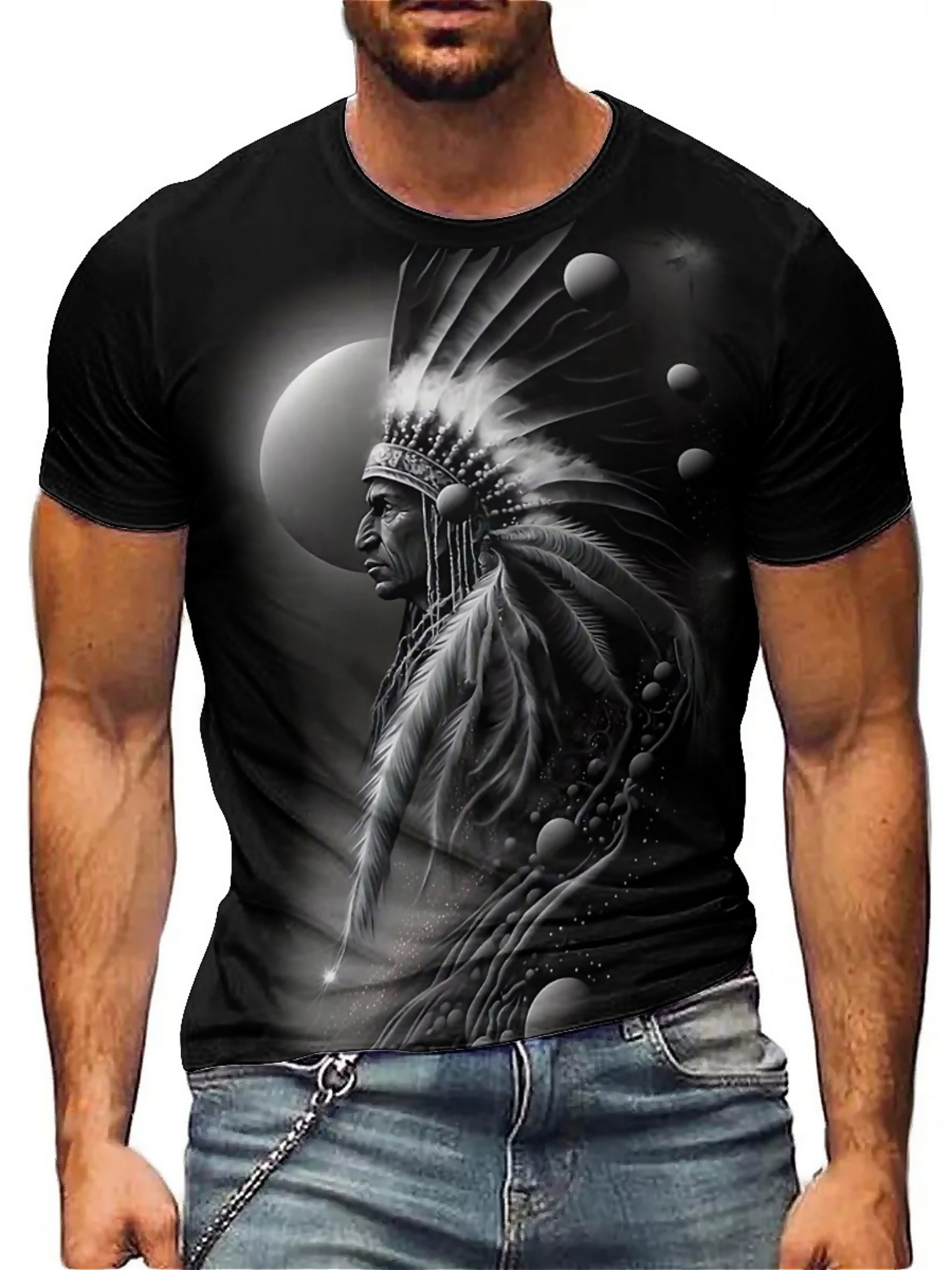 Men's 3D Printed Tribal Chieft - Tee Graphic Print recensie en prijs