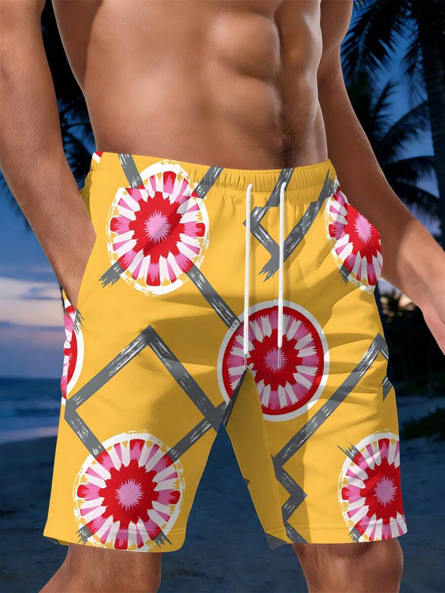 Mens Geometric Floral Print Be - Swim Trunk Quick Dry recensie en prijs