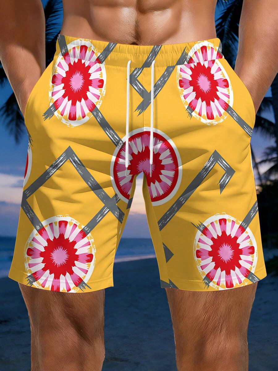 Mens Geometric Floral Print Be - Swim Trunk Quick Dry recensie en prijs