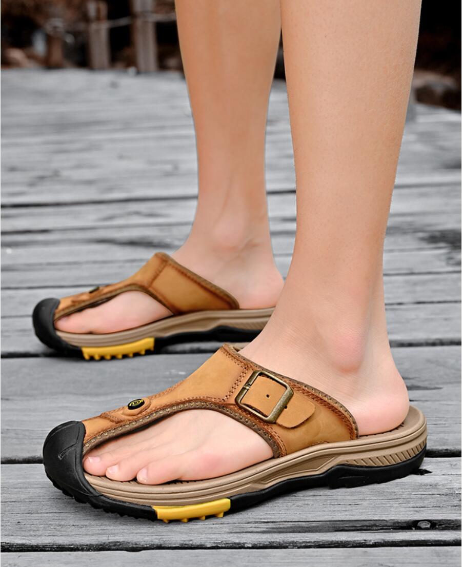 Genuine Leather Sandals Men Br - Flip Flop Leather Men recensie en prijs