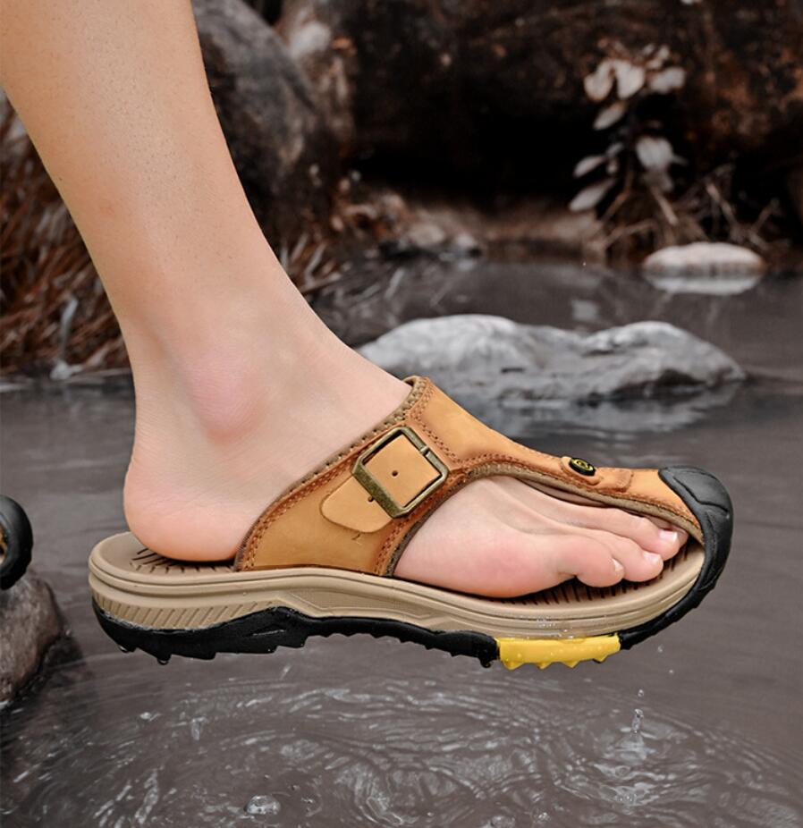 Genuine Leather Sandals Men Br - Flip Flop Leather Men recensie en prijs