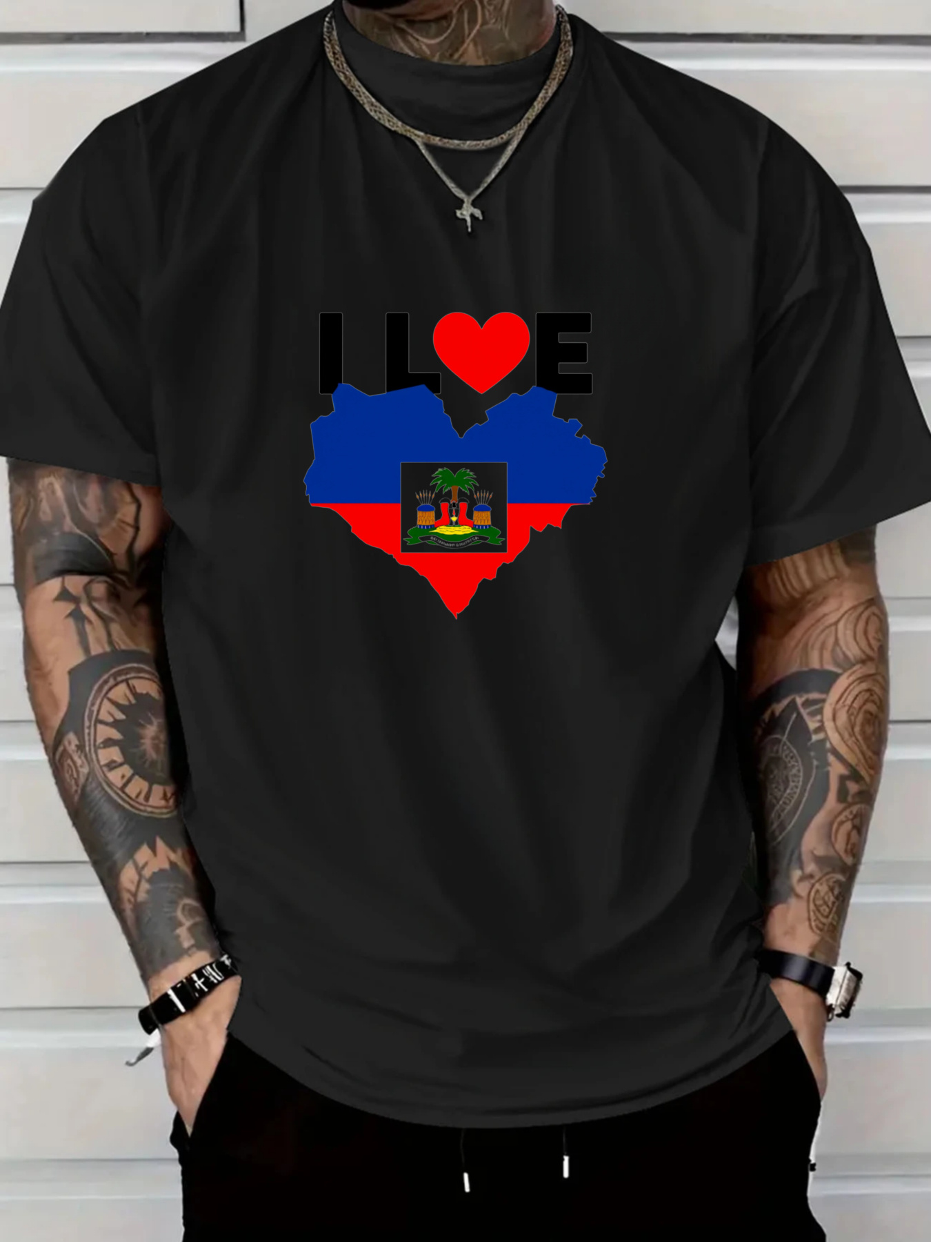 Men's I Love Haiti Heart Flag  - Tee Graphic Print recensie en prijs
