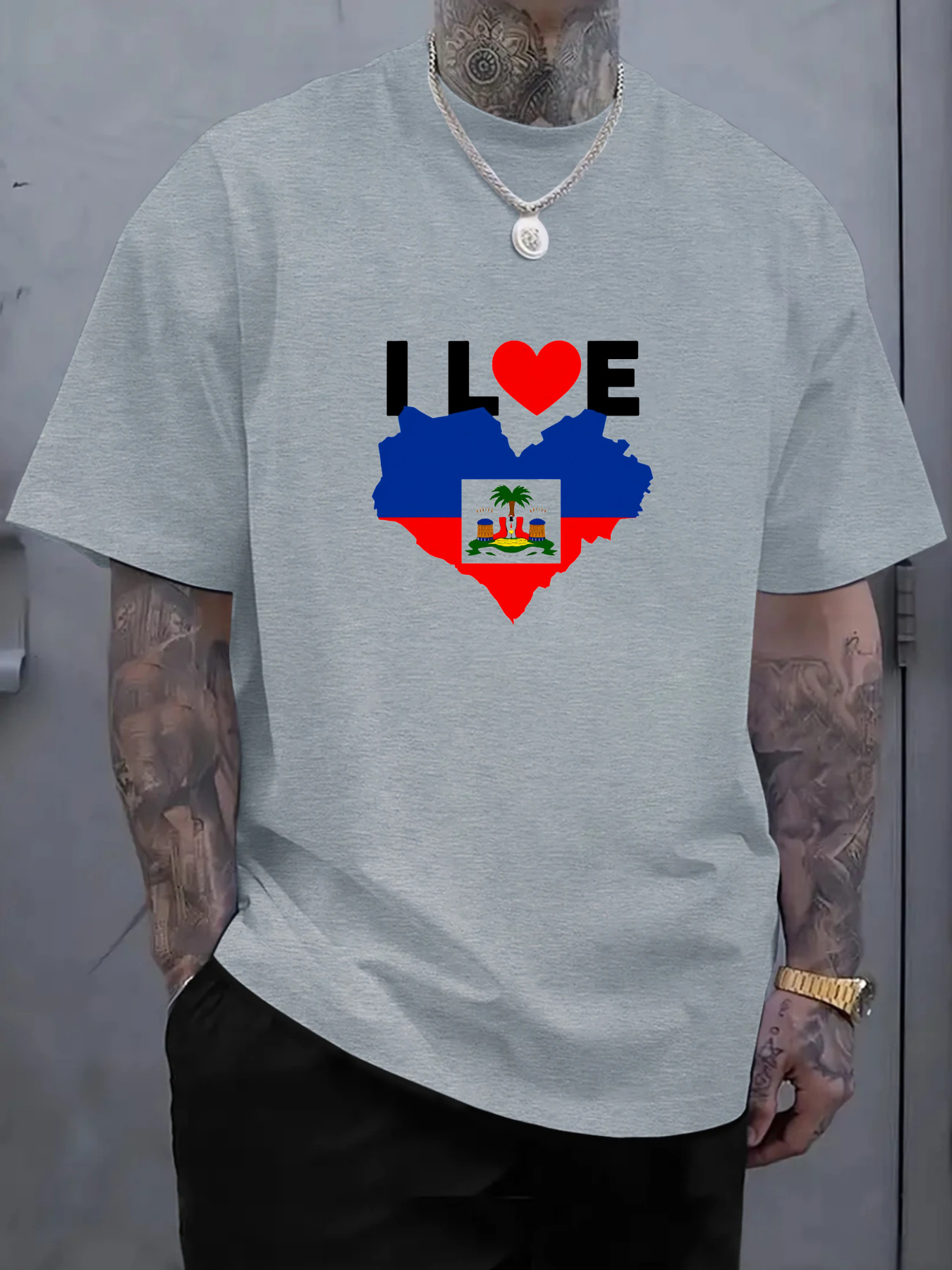 Men's I Love Haiti Heart Flag  - Tee Graphic Print recensie en prijs