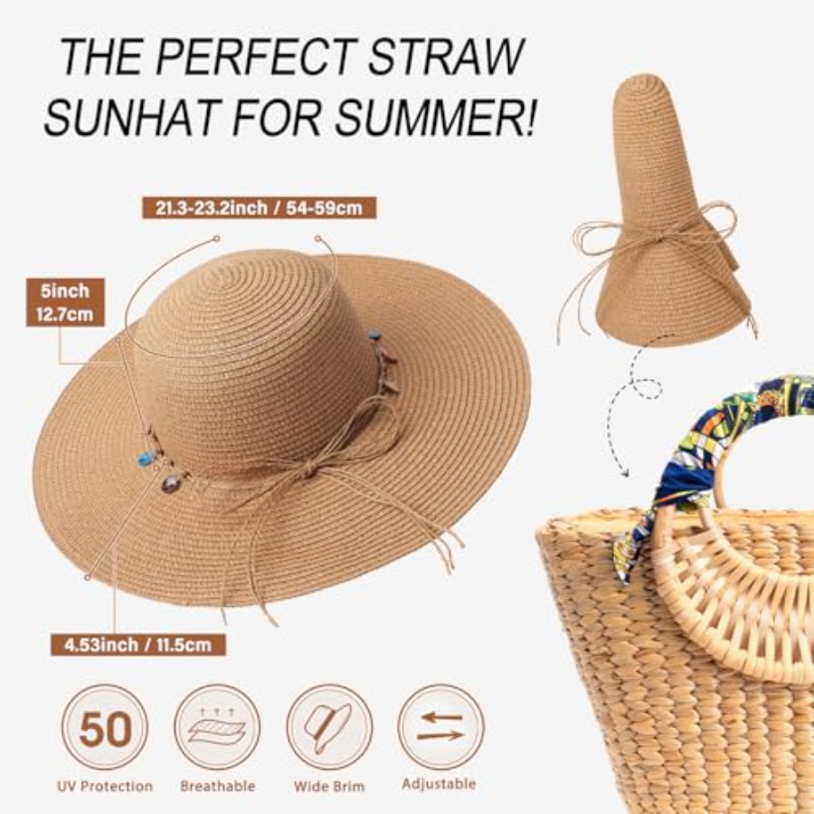 Trifabricy Beach Sun Straw Hat - Packable Hat Nylon recensie en prijs