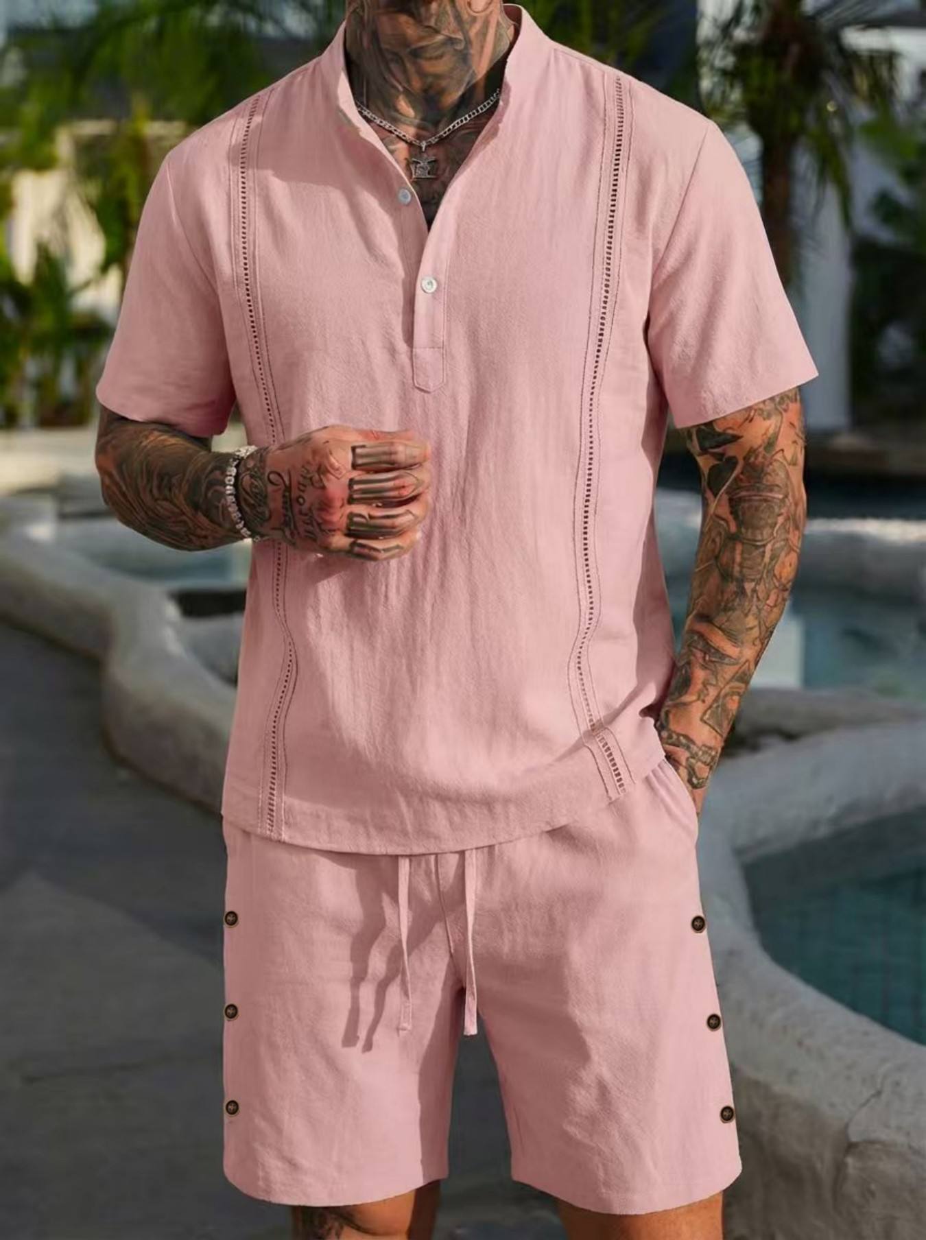 2026 men's summer beach casual - Short Linen Drawstring recensie en prijs