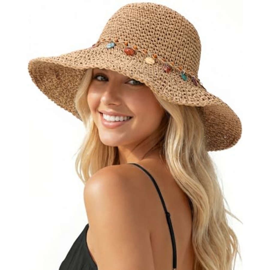 Beach Sun Hats for Women, Stra - Packable Hat Nylon recensie en prijs