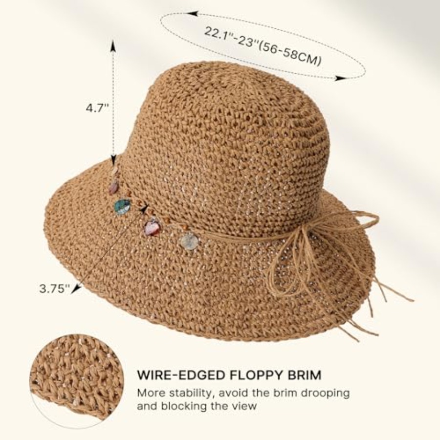 Beach Sun Hats for Women, Stra - Packable Hat Nylon recensie en prijs