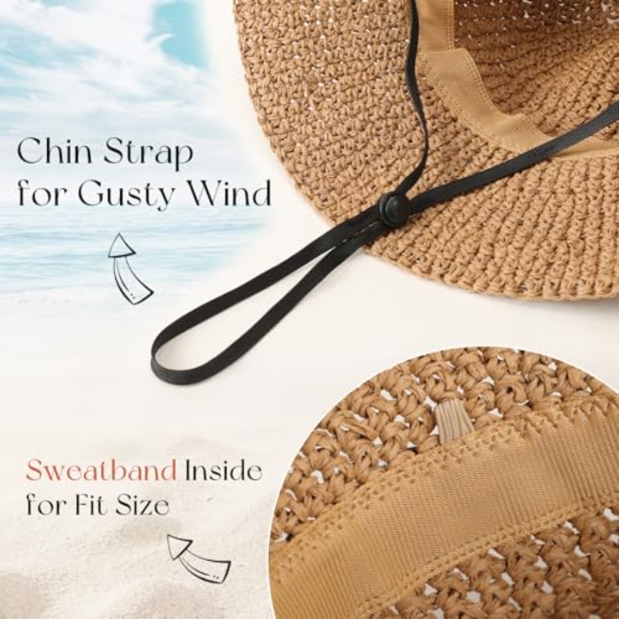 Beach Sun Hats for Women, Stra - Packable Hat Nylon recensie en prijs