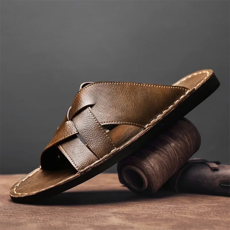 Genuine Leather Men Casual San - Flip Flop Leather Men recensie en prijs