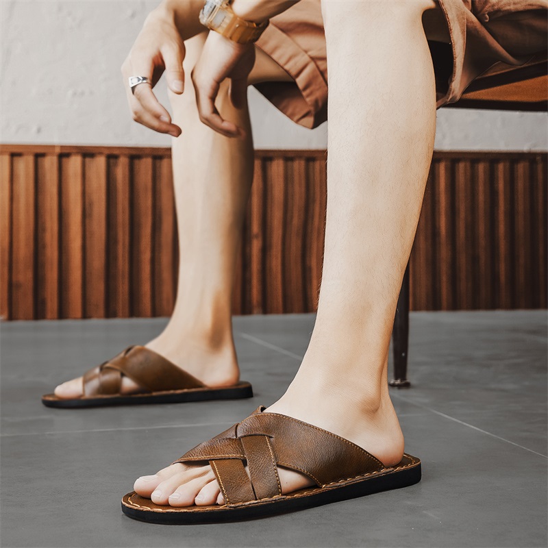 Genuine Leather Men Casual San - Flip Flop Leather Men recensie en prijs