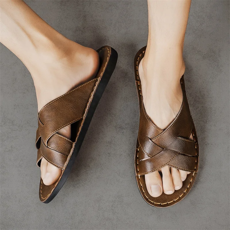 Genuine Leather Men Casual San - Flip Flop Leather Men recensie en prijs