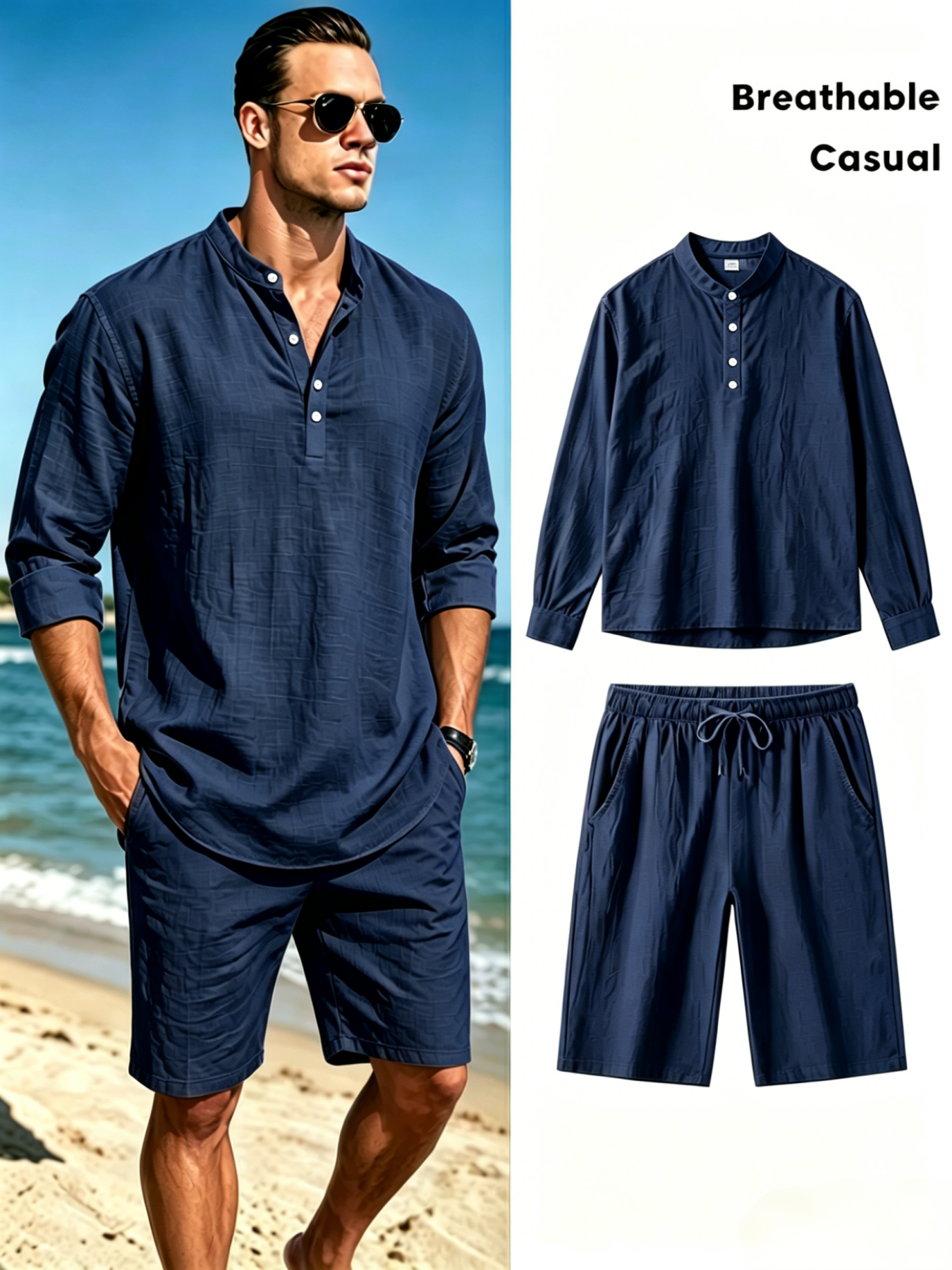 mens cotton linen henley shirt - Linen Shirt Breathable recensie en prijs