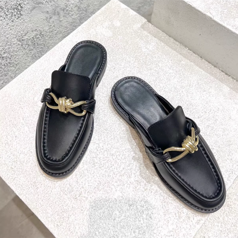 Metal Buckle Half Slippers For - Flip Flop Leather Men recensie en prijs