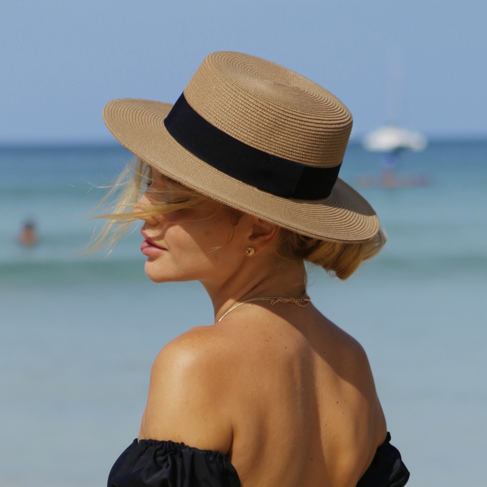 Unisex Flat Top Boater Sun Hat - Bucket Hat Straw recensie en prijs