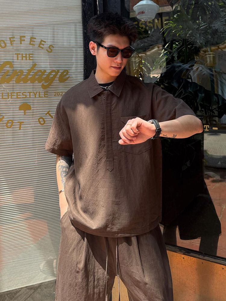 Men's Summer Linen Shirt Short - Linen Shirt Breathable recensie en prijs