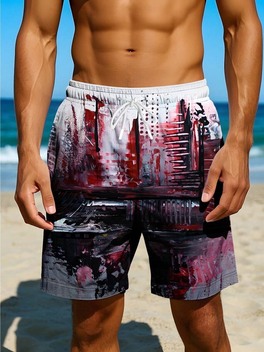 Mens Abstract Print Beach Shor - Swim Trunk Quick Dry recensie en prijs
