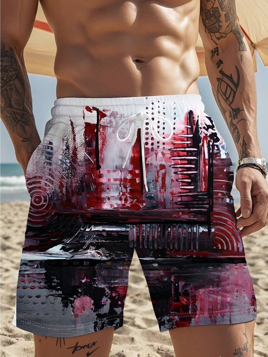 Mens Abstract Print Beach Shor - Swim Trunk Quick Dry recensie en prijs