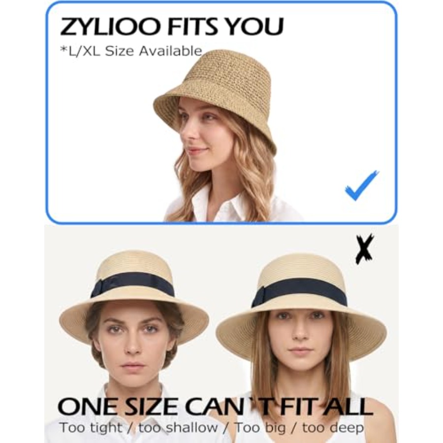 Zylioo XL Straw Bucket Hats, L - Packable Hat Nylon recensie en prijs
