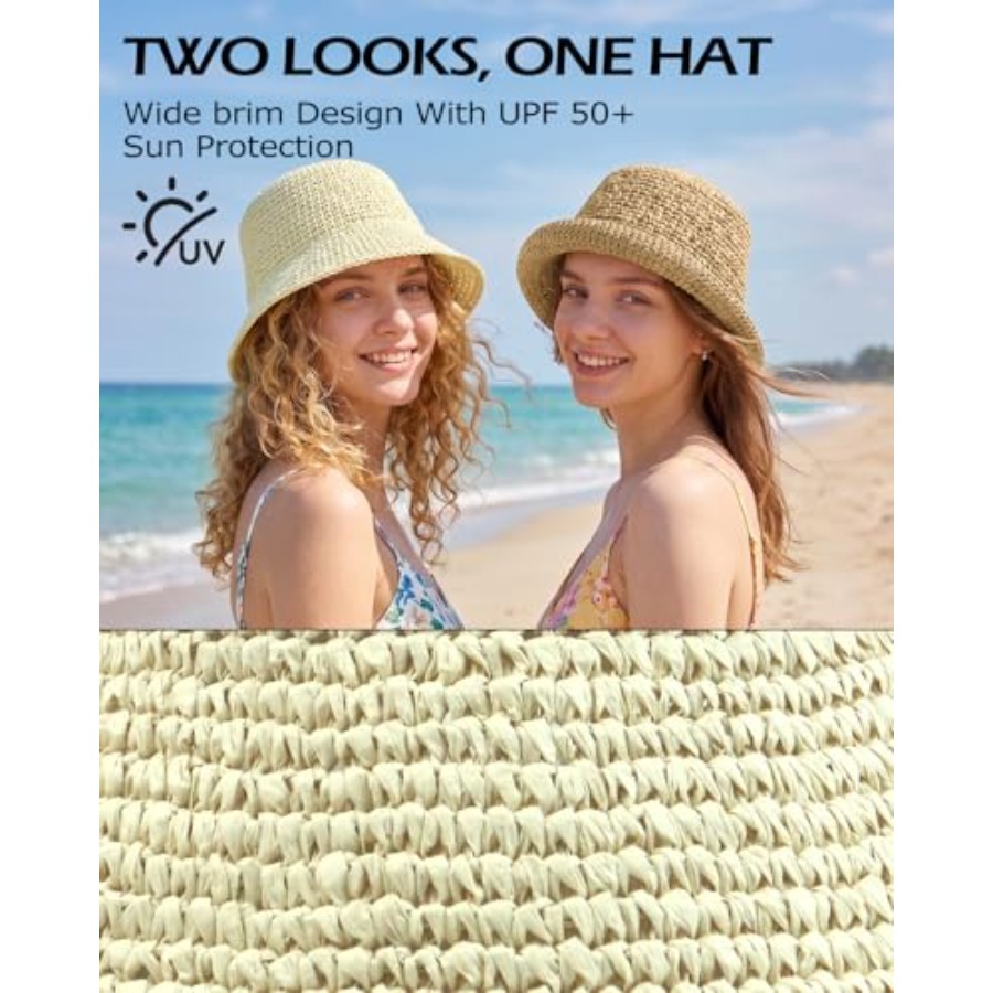Zylioo XL Straw Bucket Hats, L - Packable Hat Nylon recensie en prijs