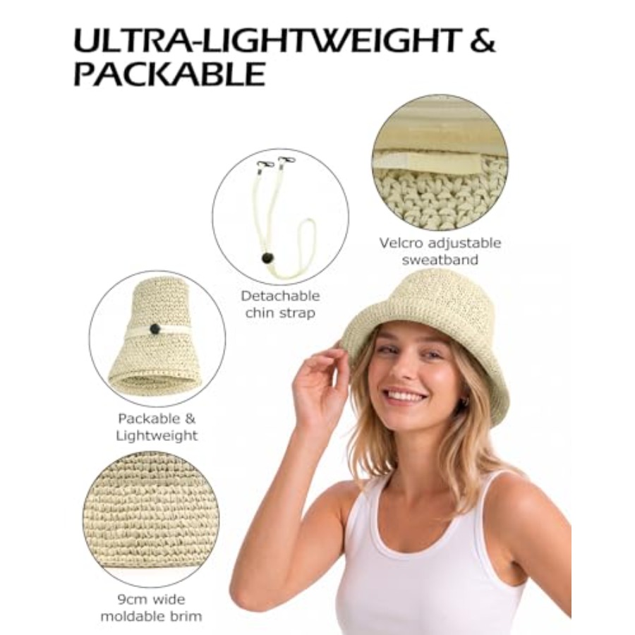 Zylioo XL Straw Bucket Hats, L - Packable Hat Nylon recensie en prijs
