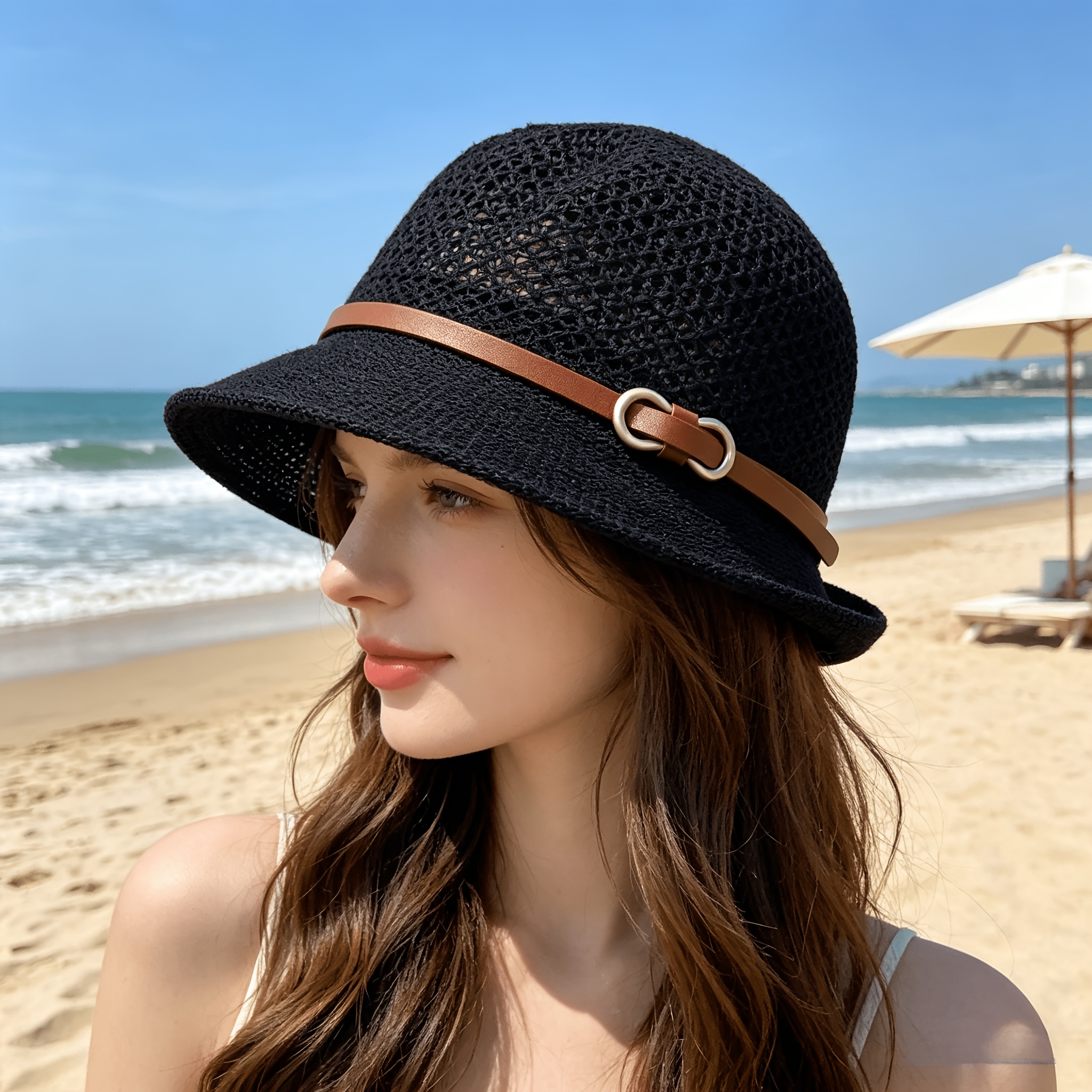 Elegant women's beach straw ha - Bucket Hat Straw recensie en prijs