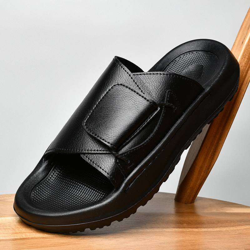 Leather Men's Slippers Slides  - Flip Flop Leather Men recensie en prijs