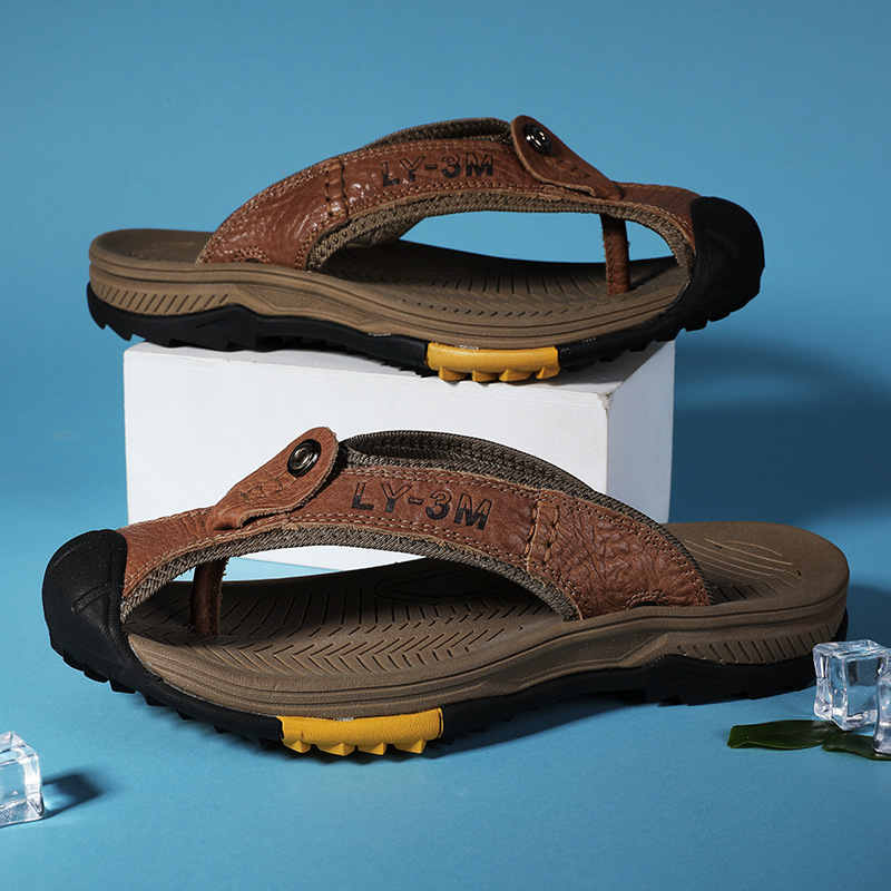 New Men's Genuine Leather Flip - Flip Flop Leather Men recensie en prijs