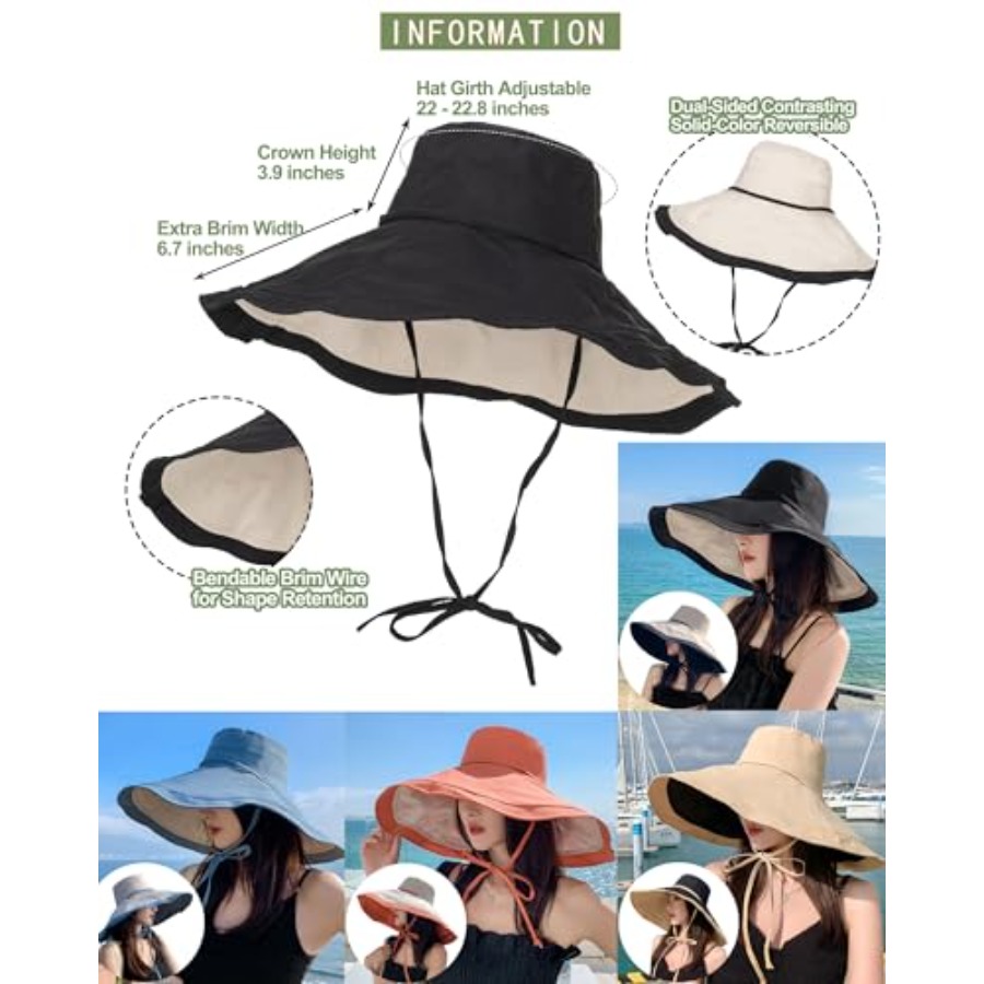 Extra Wide-Brim Sun Hats Women - Packable Hat Nylon recensie en prijs