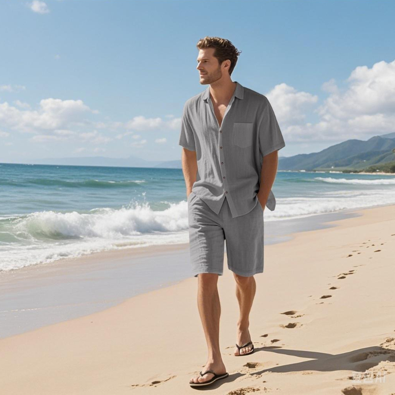 High-End Men's Summer Shorts S - Linen Shirt Breathable recensie en prijs