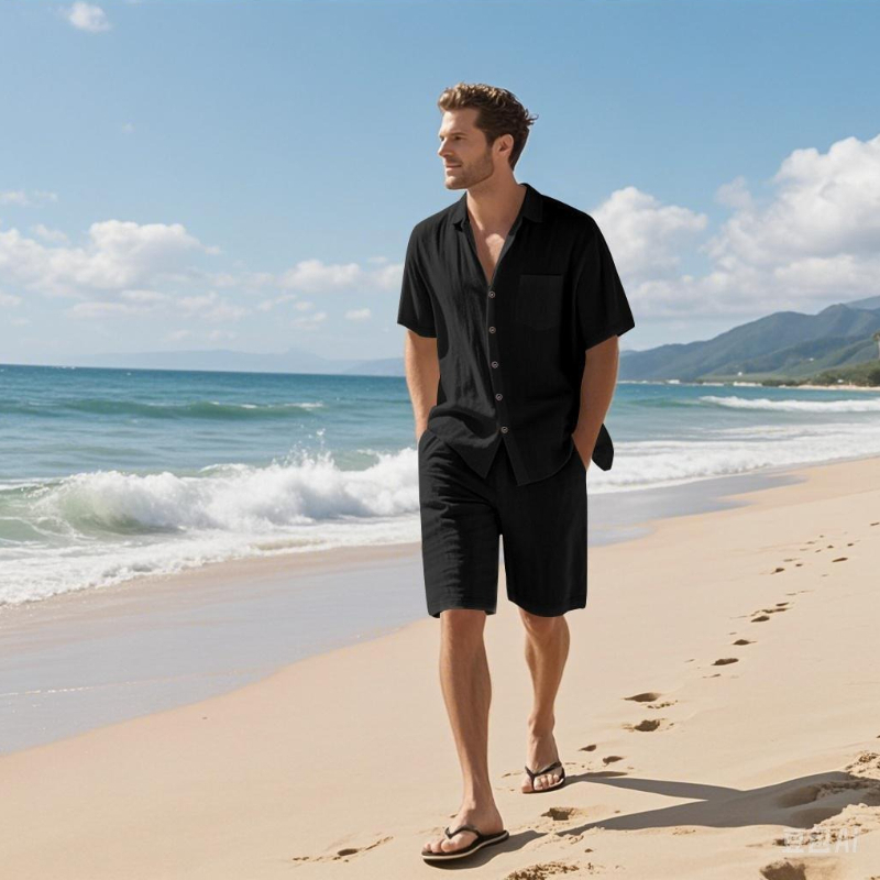 High-End Men's Summer Shorts S - Linen Shirt Breathable recensie en prijs