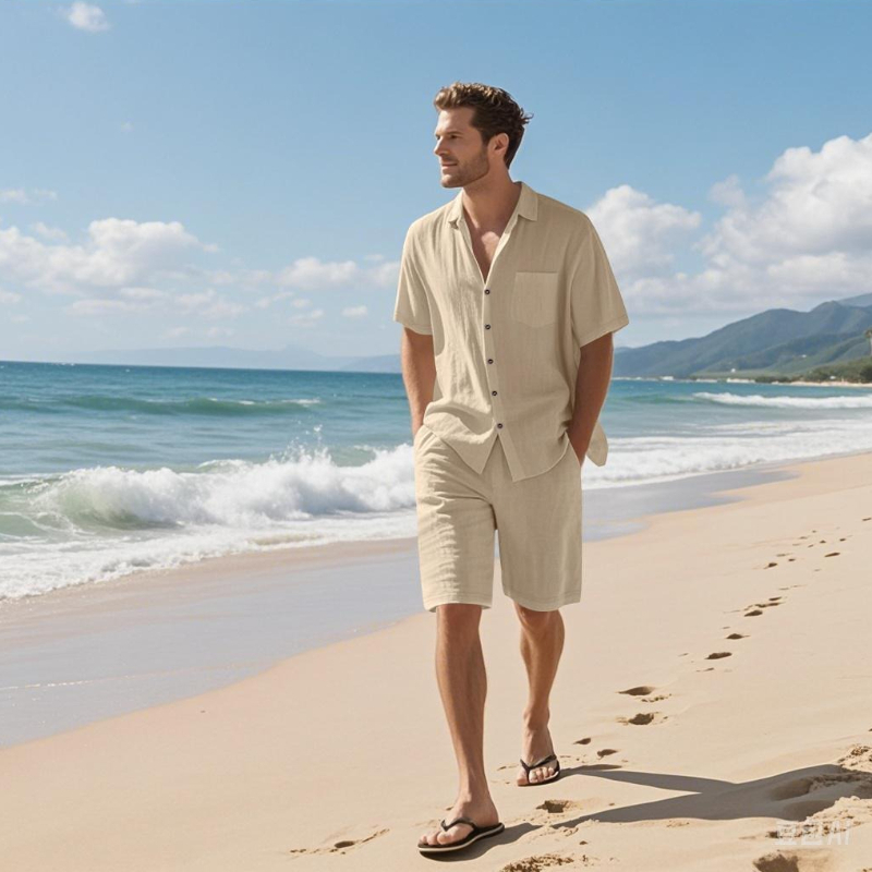 High-End Men's Summer Shorts S - Linen Shirt Breathable recensie en prijs