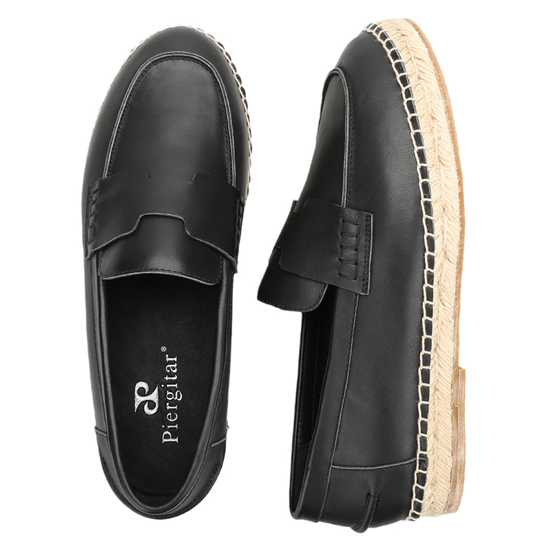 Piegitar Black Genuine Leather - Espadrille Slip On recensie en prijs