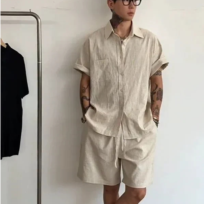 Mens Linen Cotton 2 Piece Set  - Linen Shirt Breathable recensie en prijs