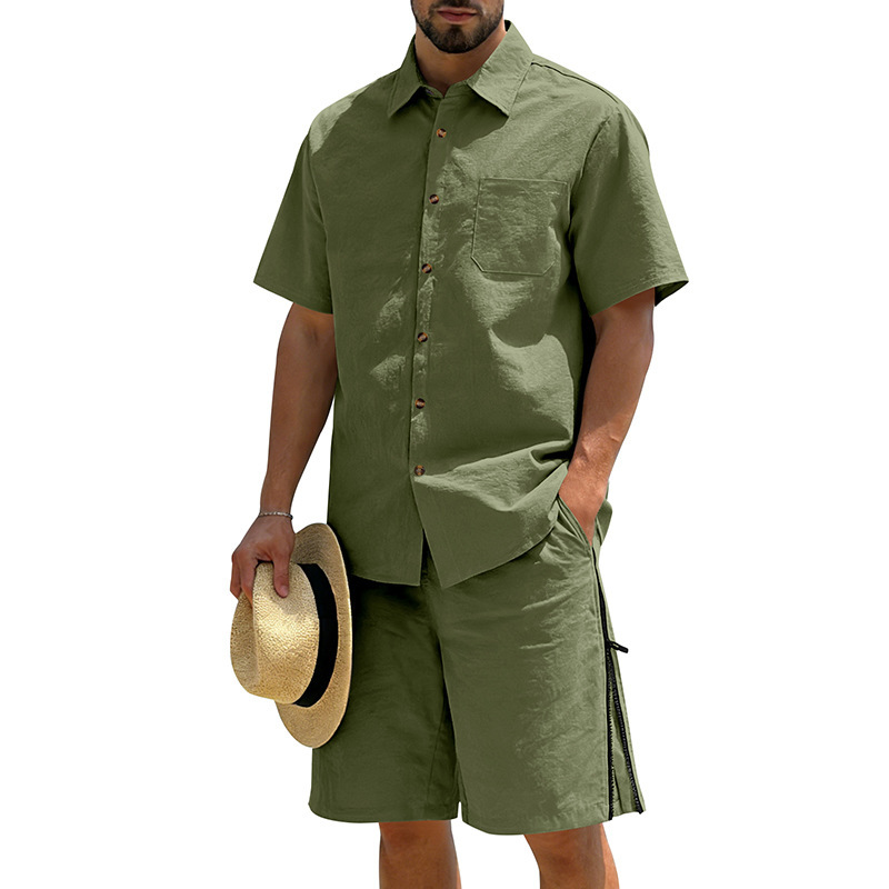 Men's Casual Cotton Linen 2 Pi - Short Linen Drawstring recensie en prijs
