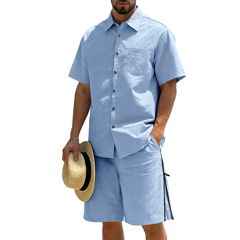 Men's Casual Cotton Linen 2 Pi - Short Linen Drawstring recensie en prijs