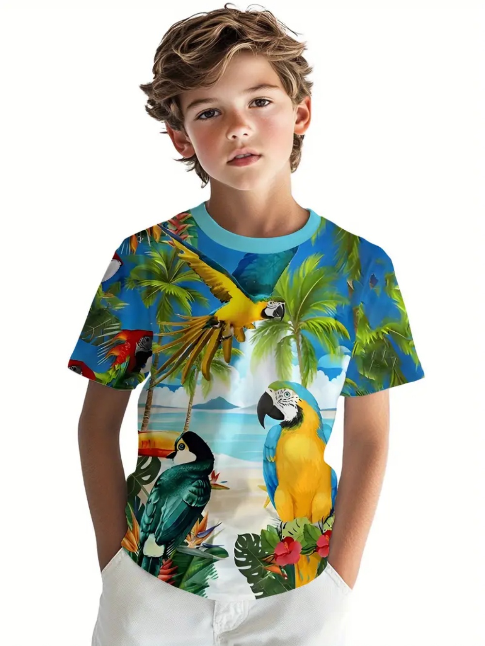 Kids' Tropical Macaw Parrots B - Tee Graphic Print recensie en prijs