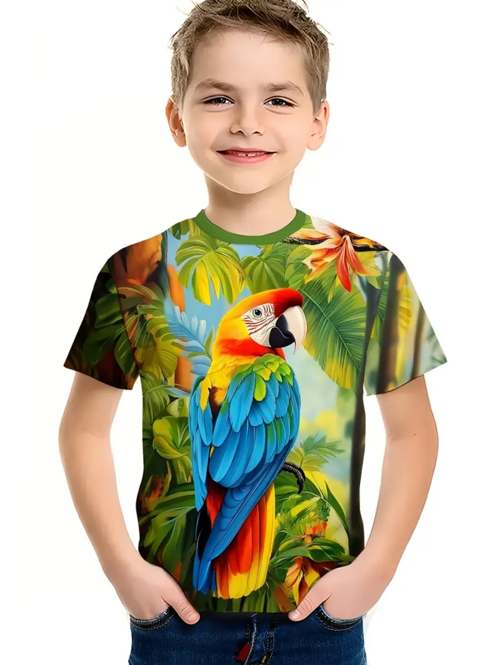 Kids' Tropical Macaw Parrots B - Tee Graphic Print recensie en prijs