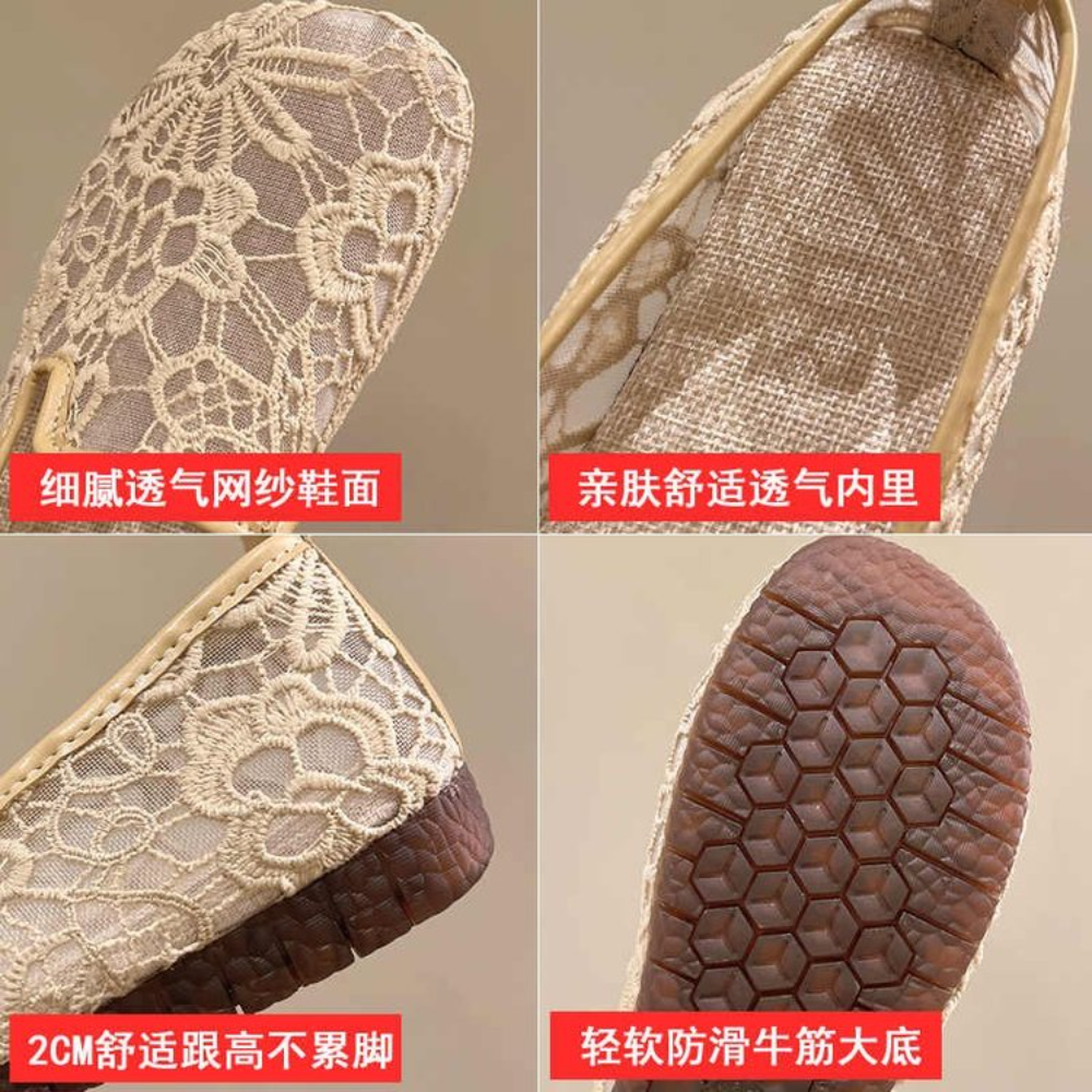 Chic Lace Mesh Hollow Out Espa - Espadrille Slip On recensie en prijs