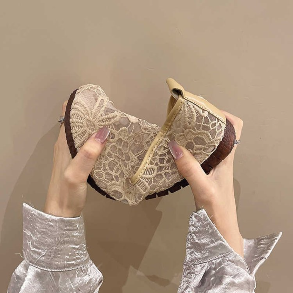 Chic Lace Mesh Hollow Out Espa - Espadrille Slip On recensie en prijs